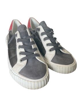 Blowfish Malibu Gunmetal Gray, White & Red Low-Top Sneakers-Size 9